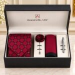 Maroon Check Men Accessories Box by Men’s Accessories | Smilee