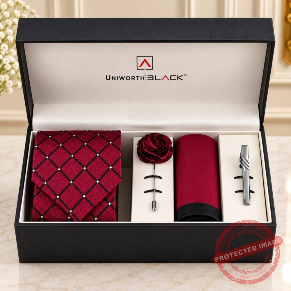 Maroon Check Men Accessories Box by Men’s Accessories Maroon Check Men Accessories Box by Men’s Accessories | Smilee