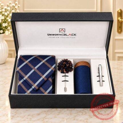 Navy Argyle Men Accessories Box by Men’s Accessories | Smilee