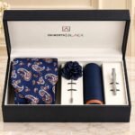 Navy/Rust Paisley Men Accessories Box for Valentines Day | Smilee