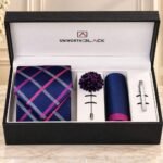 Navy/Purple Argyle Men Accessories Box by Men’s Accessories | Smilee