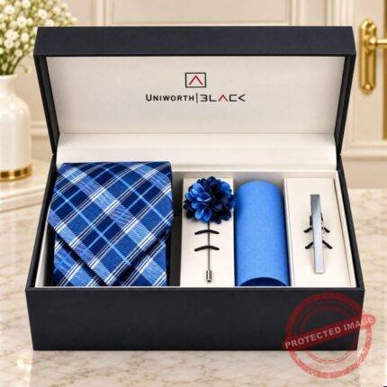 Navy Geometric Men Accessories Box for Wedding | Smilee