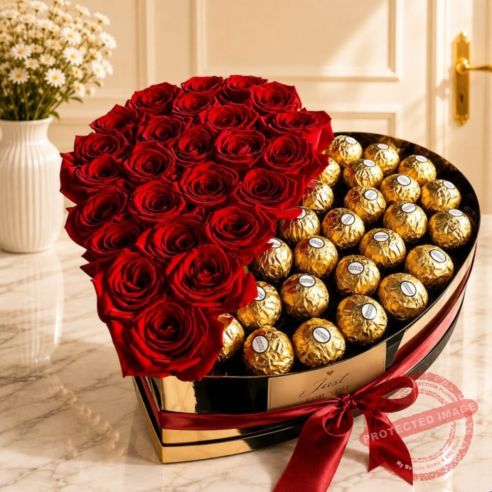 Rocher Heart Box flower arrangement for Wedding Rocher Heart Box flower arrangement for Wedding | Smilee