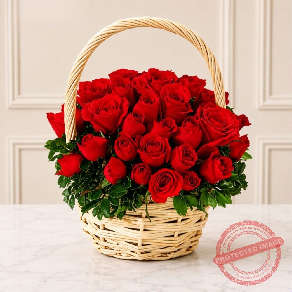 5 Dozen Roses Basket in Lahore for Valentines Day 5 Dozen Roses Basket in Lahore for Valentines Day | Smilee