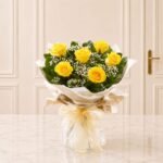 Six Stolen Kisses Yellow flower arrangement in Lahore | Smilee