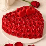 Red Heart Shape Cake by O’Clock in Lahore | Smilee