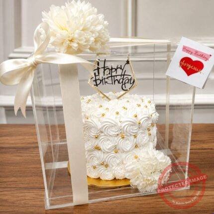 Cake with Acrylic Box - Anniversary Gifts | Smilee
