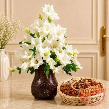 Glads with Dry Fruits Basket by Combo Deals for Him | Smilee