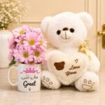 Maa Tussi Great Ho Mug with Daisies & Teddy gift by Mother’s Day for Mothers Day | Smilee