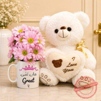 Maa Tussi Great Ho Mug with Daisies & Teddy gift by Mother’s Day for Mothers Day | Smilee