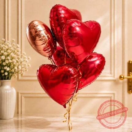 Heart Shape Foil Balloons 5 by Balloons & Candles | Smilee