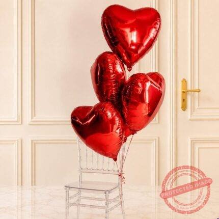 3 Heart Shape Foil Balloons by Balloons & Candles | Smilee