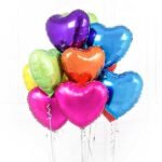 10 Mix Color Heart Shape Foil Balloons by Balloons & Candles | Smilee