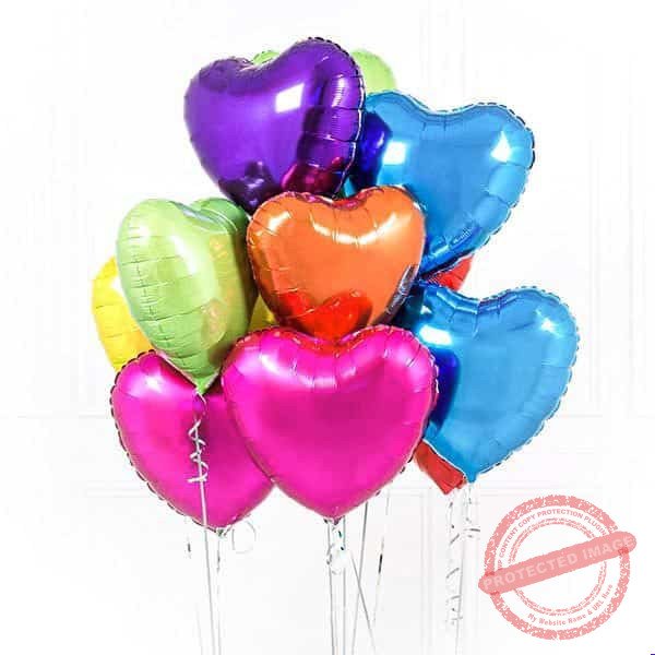 10 Mix Color Heart Shape Foil Balloons by Balloons & Candles 10 Mix Color Heart Shape Foil Balloons by Balloons & Candles | Smilee