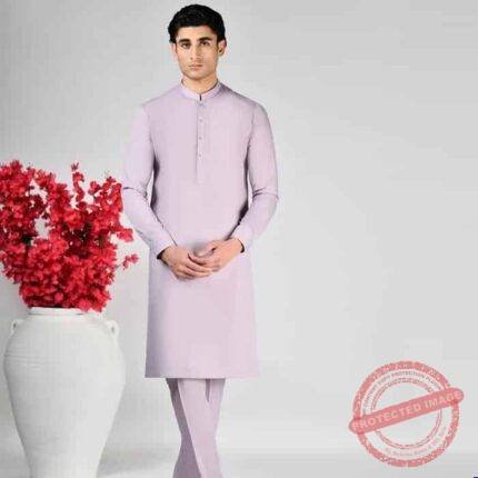Lilac Blended Unstitched Suit fashion gift by Father’s Day for Fathers Day | Smilee