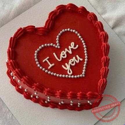 Red Love Cake by O’Clock in Lahore for Valentines Day | Smilee