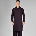 Purple Blended Unstitched Kameez Shalwar Fabric fashion gift by Father’s Day for Fathers Day | Smilee