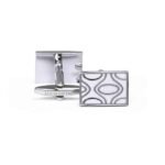 Silver/White Rectangle Cufflink gift by Men’s Accessories | Smilee