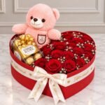 Teddy in Heart chocolate gift for Valentines Day | Smilee