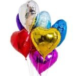5 Mix Color Heart Shape Foil Balloons | Giftoo Pakistan