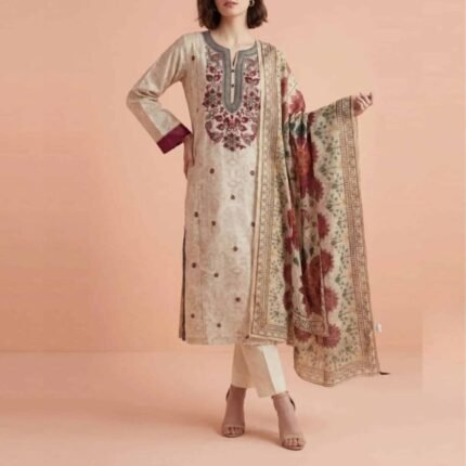 3 Piece – Printed Embroidered Suit - Eid Gifts | Giftoo Pakistan