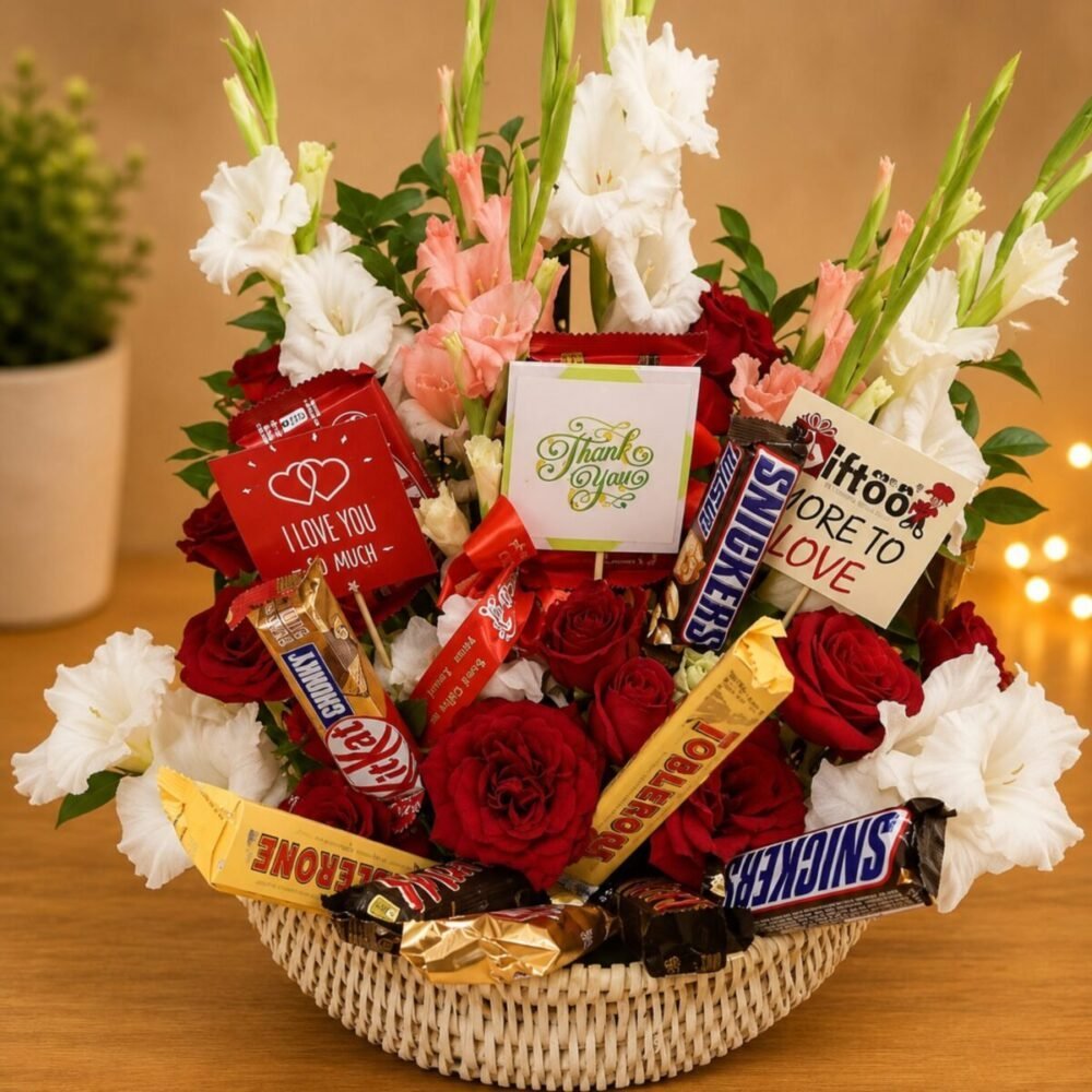 Chocolate Flowers Basket – Anniversary Gifts Chocolate Flowers Basket - Anniversary Gifts | Giftoo Pakistan