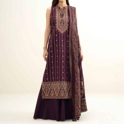 3 Piece – Embroidered Jacquard Suit - Eid Gifts | Giftoo Pakistan