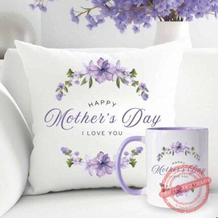Lilac Theme Mug Cushion - Mother’s Day Gifts | Giftoo Pakistan