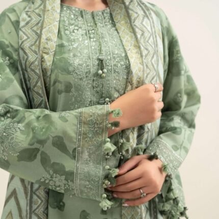 3 Piece – Embroidered Cotton Viscose Suit - Eid Gifts | Giftoo Pakistan