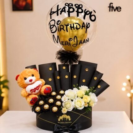 Black Box with Balloon - Anniversary Gifts | Giftoo Pakistan