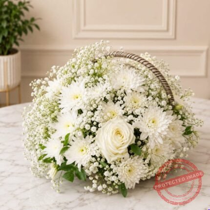 White Theme Imported Flowers - Premium Quality Flowers | Giftoo Pakistan
