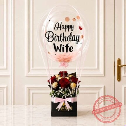 Floral Balloon Blue Theme - Anniversary Gifts | Giftoo Pakistan