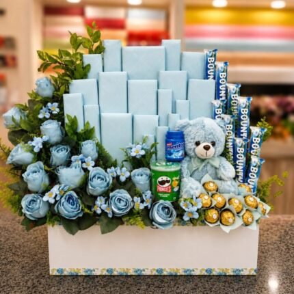 Blue Theme Chocolate Box - Anniversary Gifts | Giftoo Pakistan