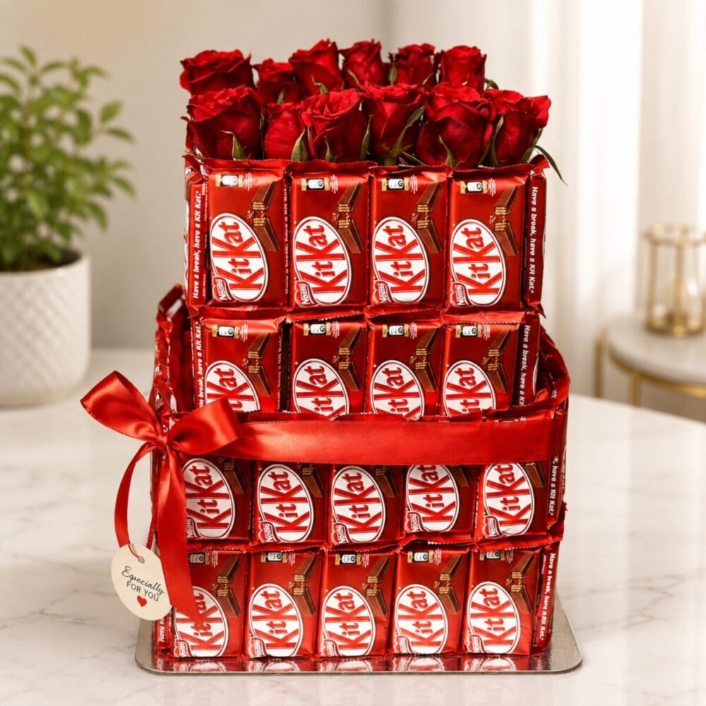 4 Finger KitKat Tower – Anniversary Gifts 4 Finger KitKat Tower - Anniversary Gifts | Giftoo Pakistan