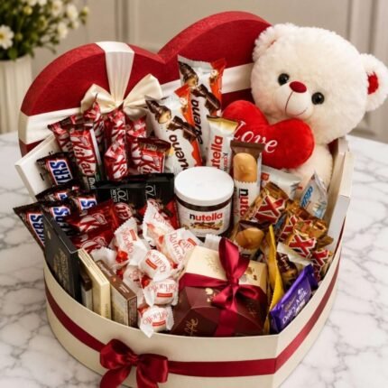Heart Shape Mix Chocolate Box - Anniversary Gifts | Giftoo Pakistan