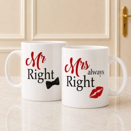 Mr and Mrs Right Mug - Anniversary Gifts | Giftoo Pakistan