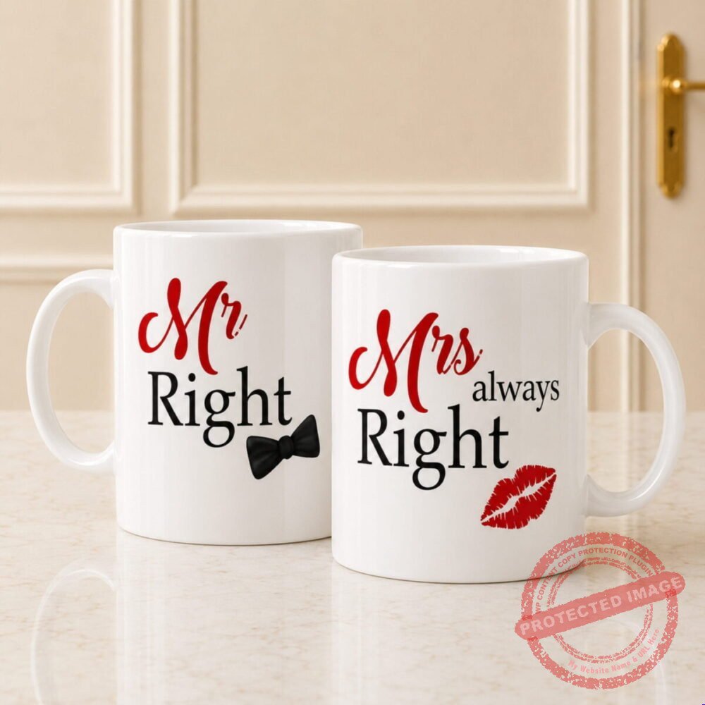 Mr and Mrs Right Mug – Anniversary Gifts Mr and Mrs Right Mug - Anniversary Gifts | Giftoo Pakistan