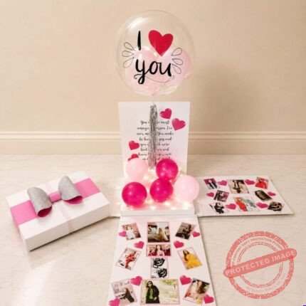 Transparent Balloon Explosion Box for Her - Anniversary Gifts | Giftoo Pakistan