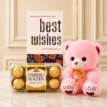 Cute Teddy Bear and Rocher - Anniversary Gifts | Giftoo Pakistan