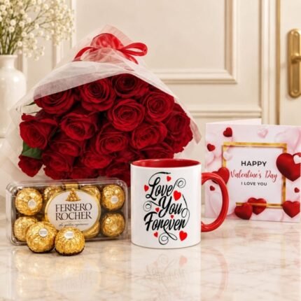 16 Pcs Ferrero Rocher, Roses and Mug - Anniversary Gifts | Smilee