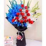 Blue and White Glads Bouquet - Anniversary Gifts | Giftoo Pakistan