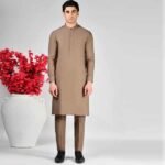 Khaki Cotton Unstitched Kameez Shalwar Fabric - Gents Fashion | Giftoo