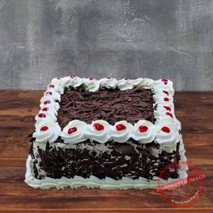 4 Pounds Black Forest Square Cake - Cake O’Clock | Giftoo Pakistan