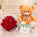 Red Roses and Teddy Bear - Anniversary Gifts | Giftoo Pakistan