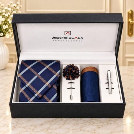 Navy Argyle Men Accessories Box - Men’s Accessories | Giftoo Pakistan