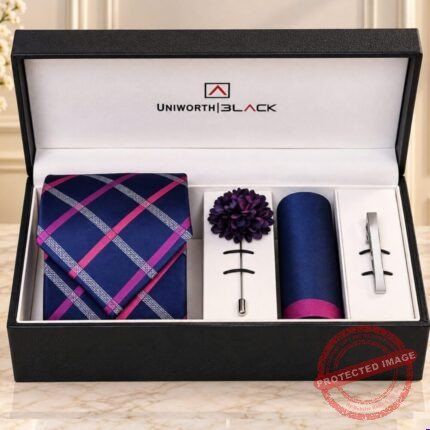 Navy/Purple Argyle Men Accessories Box - Men’s Accessories | Giftoo Pakistan