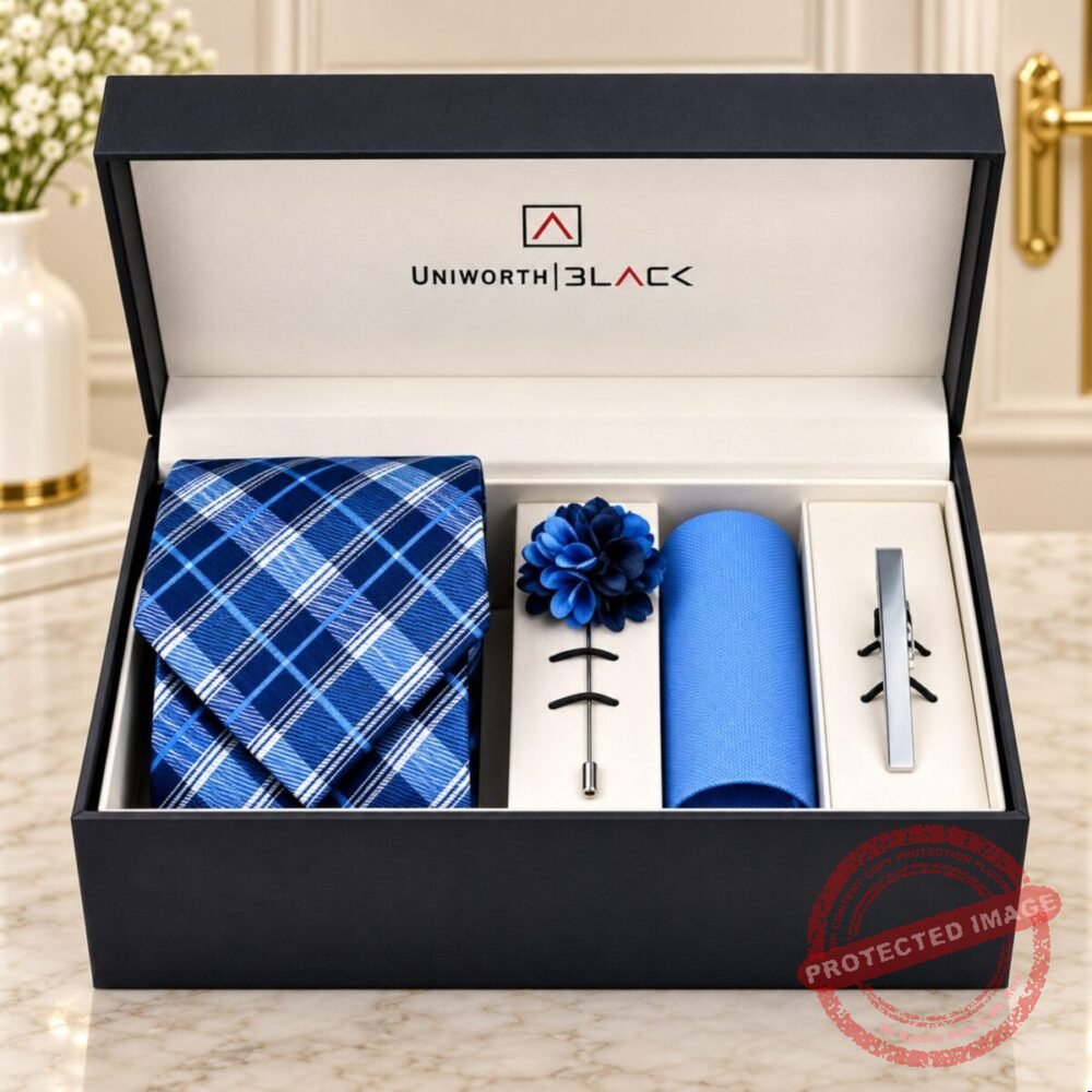 Navy Geometric Men Accessories Box – Eid Gifts Navy Geometric Men Accessories Box - Eid Gifts | Giftoo Pakistan