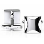 Silver/White Square Cufflink - Men’s Accessories | Giftoo Pakistan