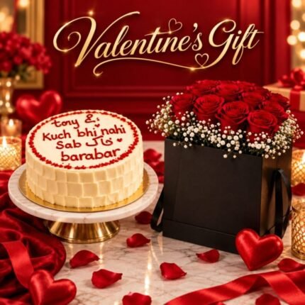 Cake with Flower Box - Valentine’s Day Gifts | Giftoo Pakistan