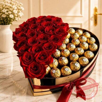 Rocher Heart Box - Anniversary Gifts | Giftoo Pakistan